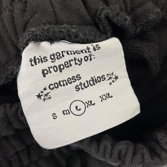 Comess Studios Sun Fade French Terry Wide Leg Black Sweatpants Size Large - Picture 3 of 8